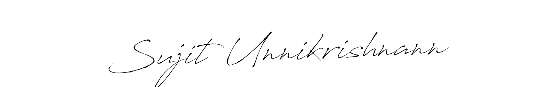 How to make Sujit Unnikrishnann name signature. Use Antro_Vectra style for creating short signs online. This is the latest handwritten sign. Sujit Unnikrishnann signature style 6 images and pictures png