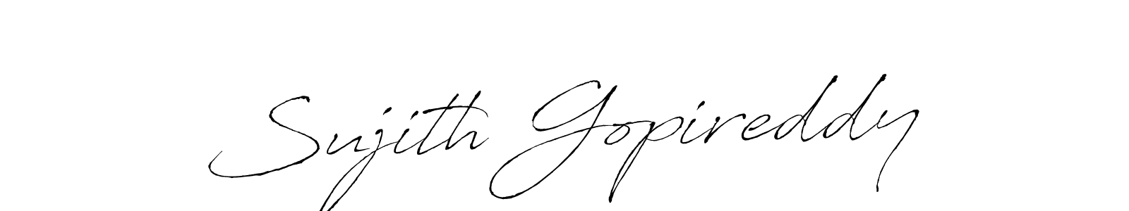 Antro_Vectra is a professional signature style that is perfect for those who want to add a touch of class to their signature. It is also a great choice for those who want to make their signature more unique. Get Sujith Gopireddy name to fancy signature for free. Sujith Gopireddy signature style 6 images and pictures png