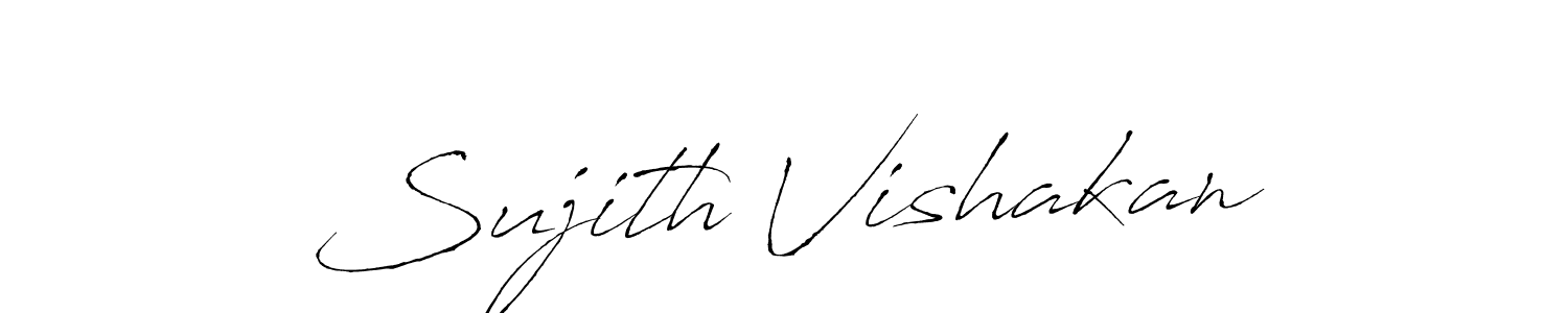How to make Sujith Vishakan name signature. Use Antro_Vectra style for creating short signs online. This is the latest handwritten sign. Sujith Vishakan signature style 6 images and pictures png