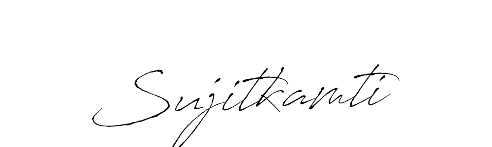 The best way (Antro_Vectra) to make a short signature is to pick only two or three words in your name. The name Sujitkamti include a total of six letters. For converting this name. Sujitkamti signature style 6 images and pictures png