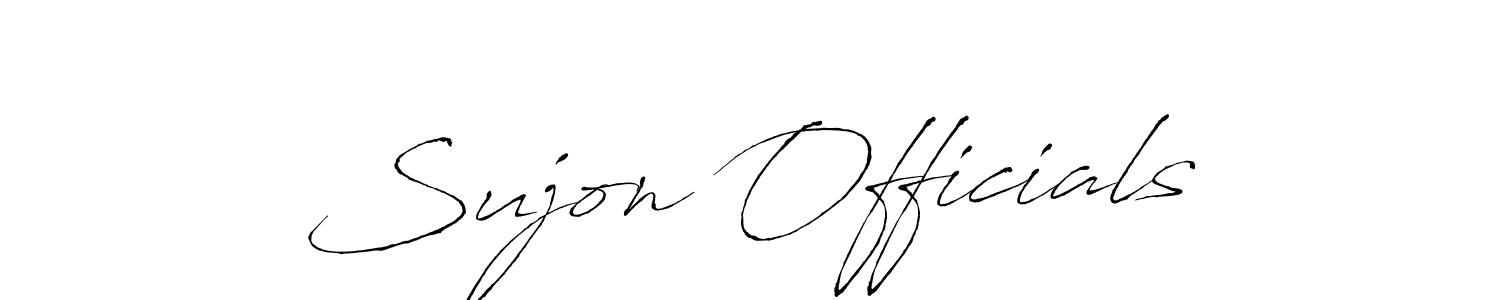 Create a beautiful signature design for name Sujon Officials. With this signature (Antro_Vectra) fonts, you can make a handwritten signature for free. Sujon Officials signature style 6 images and pictures png
