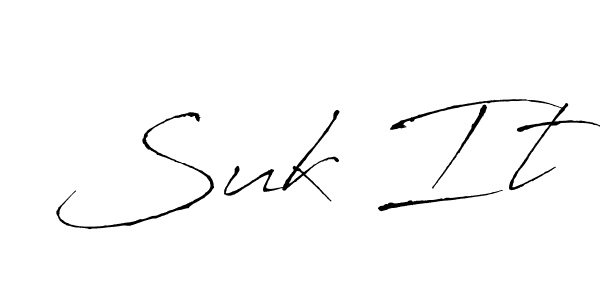 Use a signature maker to create a handwritten signature online. With this signature software, you can design (Antro_Vectra) your own signature for name Suk It. Suk It signature style 6 images and pictures png