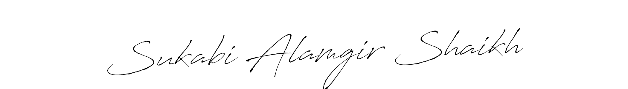 You should practise on your own different ways (Antro_Vectra) to write your name (Sukabi Alamgir Shaikh) in signature. don't let someone else do it for you. Sukabi Alamgir Shaikh signature style 6 images and pictures png