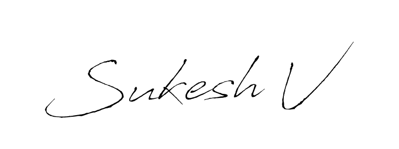 How to make Sukesh V name signature. Use Antro_Vectra style for creating short signs online. This is the latest handwritten sign. Sukesh V signature style 6 images and pictures png