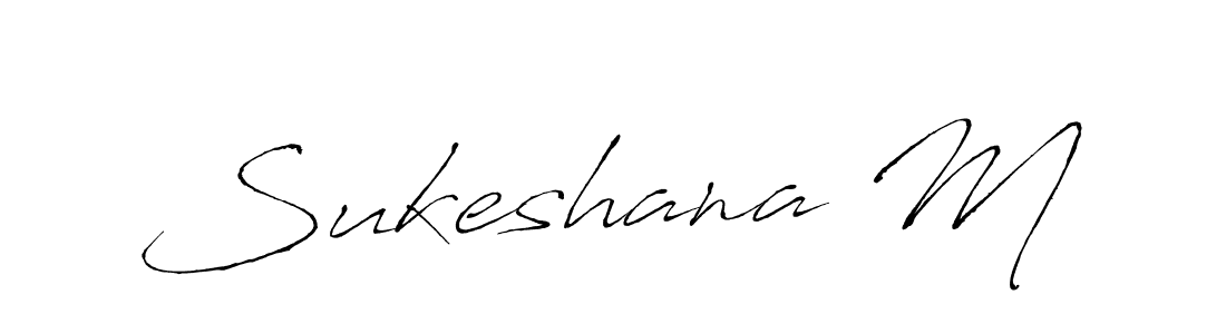 if you are searching for the best signature style for your name Sukeshana M. so please give up your signature search. here we have designed multiple signature styles  using Antro_Vectra. Sukeshana M signature style 6 images and pictures png