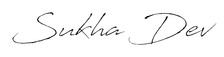 The Antro_Vectra typeface gives name Sukha Dev a refined look. Suitable for certificates, diplomas, and official verification. Sukha Dev signature style 6 images and pictures png