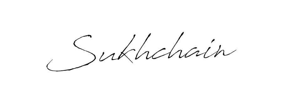 You should practise on your own different ways (Antro_Vectra) to write your name (Sukhchain) in signature. don't let someone else do it for you. Sukhchain signature style 6 images and pictures png