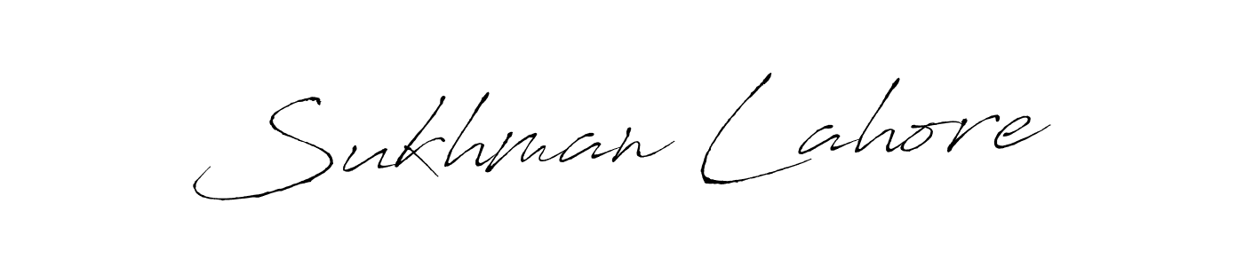 Make a beautiful signature design for name Sukhman Lahore. With this signature (Antro_Vectra) style, you can create a handwritten signature for free. Sukhman Lahore signature style 6 images and pictures png