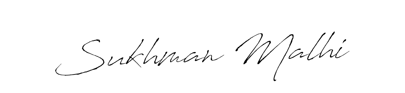 Sukhman Malhi stylish signature style. Best Handwritten Sign (Antro_Vectra) for my name. Handwritten Signature Collection Ideas for my name Sukhman Malhi. Sukhman Malhi signature style 6 images and pictures png