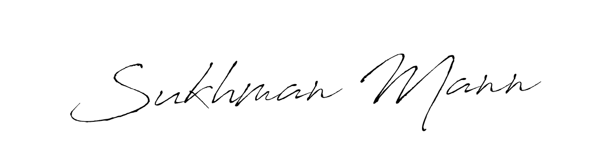 Sukhman Mann stylish signature style. Best Handwritten Sign (Antro_Vectra) for my name. Handwritten Signature Collection Ideas for my name Sukhman Mann. Sukhman Mann signature style 6 images and pictures png