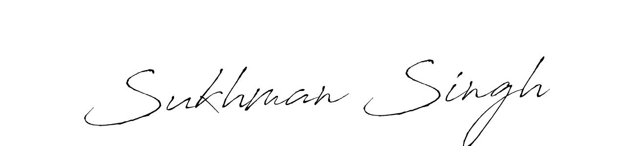 Make a beautiful signature design for name Sukhman Singh. With this signature (Antro_Vectra) style, you can create a handwritten signature for free. Sukhman Singh signature style 6 images and pictures png