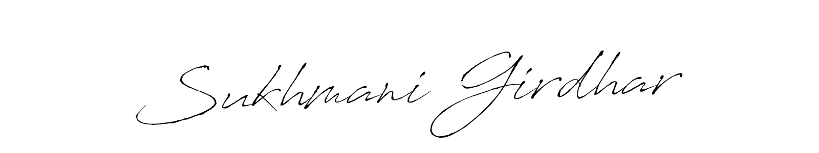 Create a beautiful signature design for name Sukhmani Girdhar. With this signature (Antro_Vectra) fonts, you can make a handwritten signature for free. Sukhmani Girdhar signature style 6 images and pictures png