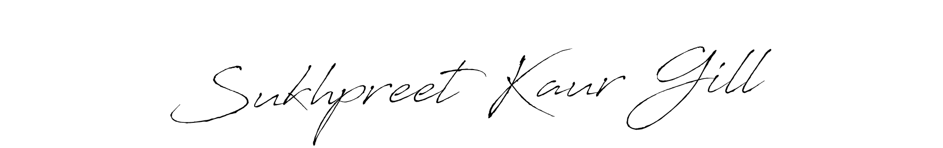 Make a beautiful signature design for name Sukhpreet Kaur Gill. With this signature (Antro_Vectra) style, you can create a handwritten signature for free. Sukhpreet Kaur Gill signature style 6 images and pictures png