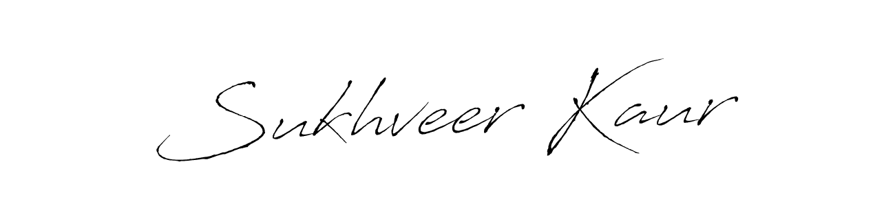 Create a beautiful signature design for name Sukhveer Kaur. With this signature (Antro_Vectra) fonts, you can make a handwritten signature for free. Sukhveer Kaur signature style 6 images and pictures png