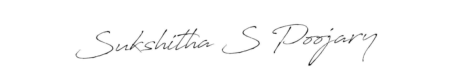 Sukshitha S Poojary stylish signature style. Best Handwritten Sign (Antro_Vectra) for my name. Handwritten Signature Collection Ideas for my name Sukshitha S Poojary. Sukshitha S Poojary signature style 6 images and pictures png