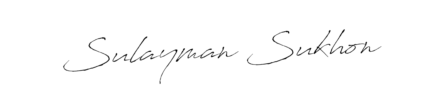 You should practise on your own different ways (Antro_Vectra) to write your name (Sulayman Sukhon) in signature. don't let someone else do it for you. Sulayman Sukhon signature style 6 images and pictures png