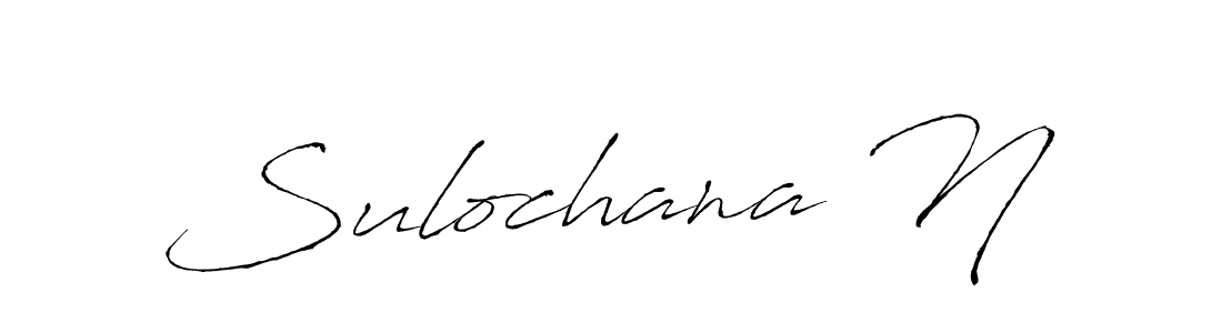 How to make Sulochana N name signature. Use Antro_Vectra style for creating short signs online. This is the latest handwritten sign. Sulochana N signature style 6 images and pictures png