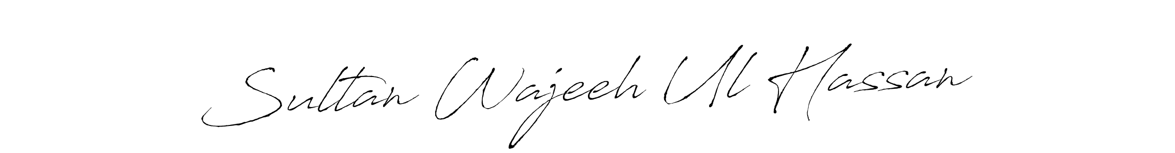 How to make Sultan Wajeeh Ul Hassan name signature. Use Antro_Vectra style for creating short signs online. This is the latest handwritten sign. Sultan Wajeeh Ul Hassan signature style 6 images and pictures png