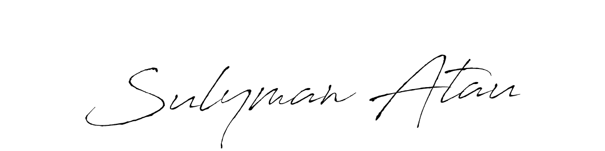How to make Sulyman Atau name signature. Use Antro_Vectra style for creating short signs online. This is the latest handwritten sign. Sulyman Atau signature style 6 images and pictures png