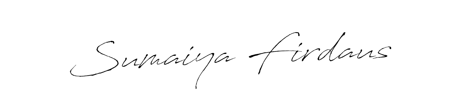 The best way (Antro_Vectra) to make a short signature is to pick only two or three words in your name. The name Sumaiya Firdaus include a total of six letters. For converting this name. Sumaiya Firdaus signature style 6 images and pictures png