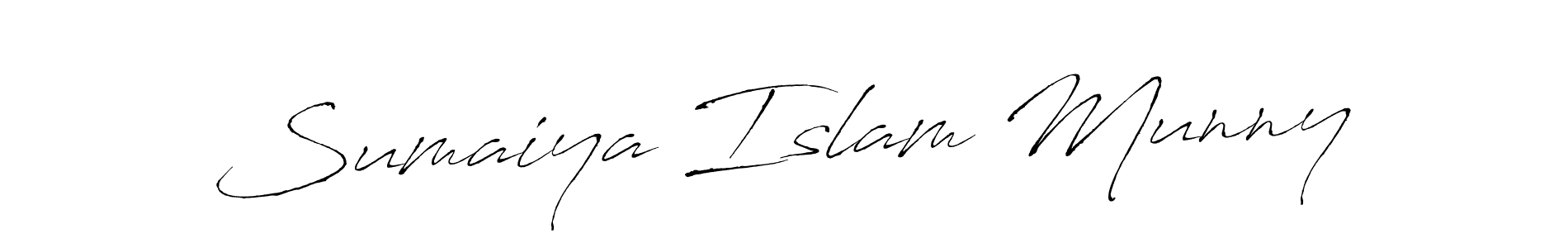 Make a beautiful signature design for name Sumaiya Islam Munny. With this signature (Antro_Vectra) style, you can create a handwritten signature for free. Sumaiya Islam Munny signature style 6 images and pictures png