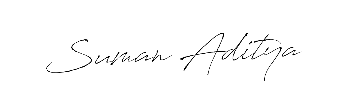 How to make Suman Aditya name signature. Use Antro_Vectra style for creating short signs online. This is the latest handwritten sign. Suman Aditya signature style 6 images and pictures png