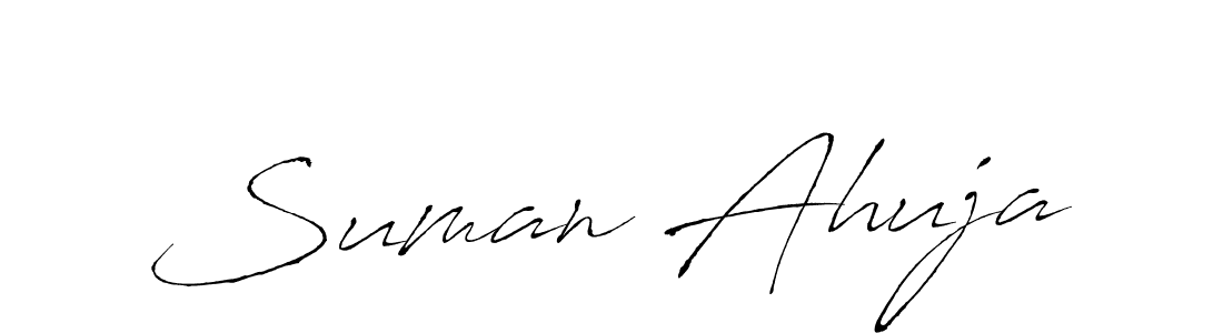 Design your own signature with our free online signature maker. With this signature software, you can create a handwritten (Antro_Vectra) signature for name Suman Ahuja. Suman Ahuja signature style 6 images and pictures png