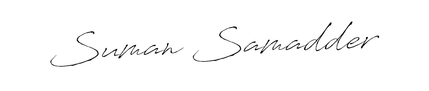 The best way (Antro_Vectra) to make a short signature is to pick only two or three words in your name. The name Suman Samadder include a total of six letters. For converting this name. Suman Samadder signature style 6 images and pictures png