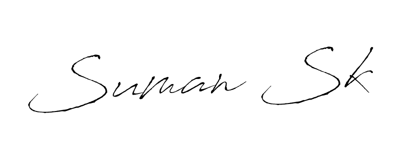 How to make Suman Sk name signature. Use Antro_Vectra style for creating short signs online. This is the latest handwritten sign. Suman Sk signature style 6 images and pictures png