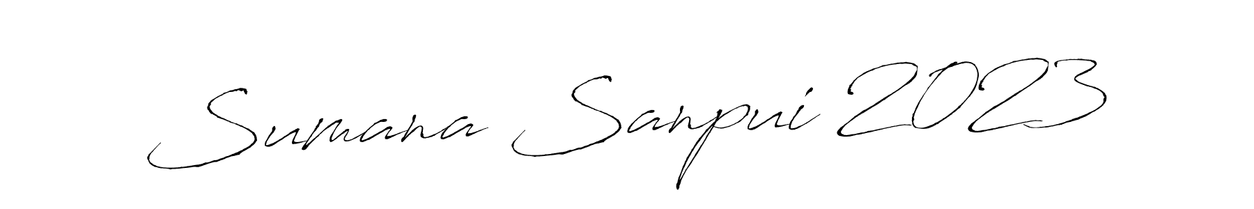 Make a beautiful signature design for name Sumana Sanpui 2023. With this signature (Antro_Vectra) style, you can create a handwritten signature for free. Sumana Sanpui 2023 signature style 6 images and pictures png