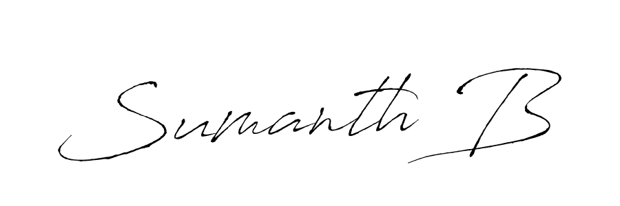 Similarly Antro_Vectra is the best handwritten signature design. Signature creator online .You can use it as an online autograph creator for name Sumanth B. Sumanth B signature style 6 images and pictures png