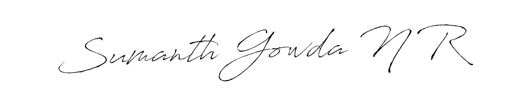 How to make Sumanth Gowda N R name signature. Use Antro_Vectra style for creating short signs online. This is the latest handwritten sign. Sumanth Gowda N R signature style 6 images and pictures png