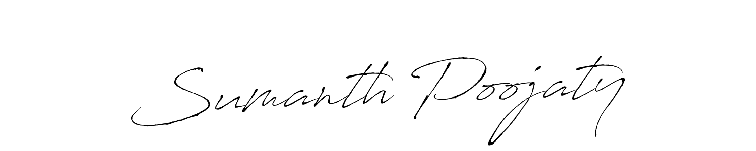 Create a beautiful signature design for name Sumanth Poojaty. With this signature (Antro_Vectra) fonts, you can make a handwritten signature for free. Sumanth Poojaty signature style 6 images and pictures png