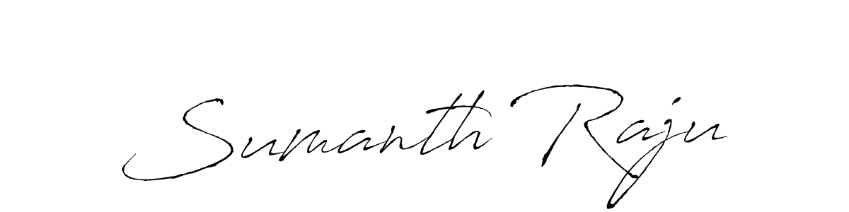 You should practise on your own different ways (Antro_Vectra) to write your name (Sumanth Raju) in signature. don't let someone else do it for you. Sumanth Raju signature style 6 images and pictures png