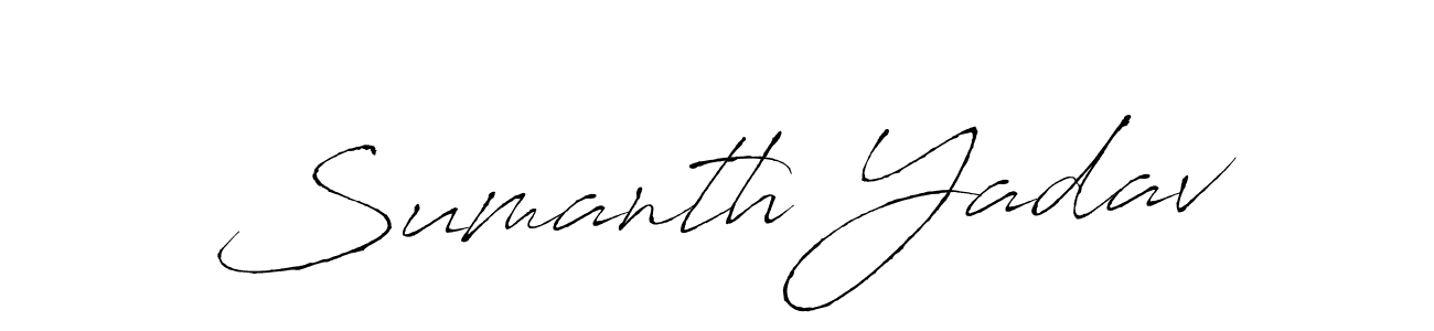 How to make Sumanth Yadav name signature. Use Antro_Vectra style for creating short signs online. This is the latest handwritten sign. Sumanth Yadav signature style 6 images and pictures png