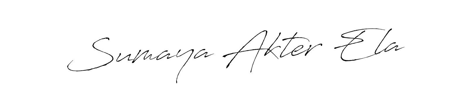 Make a beautiful signature design for name Sumaya Akter Ela. With this signature (Antro_Vectra) style, you can create a handwritten signature for free. Sumaya Akter Ela signature style 6 images and pictures png