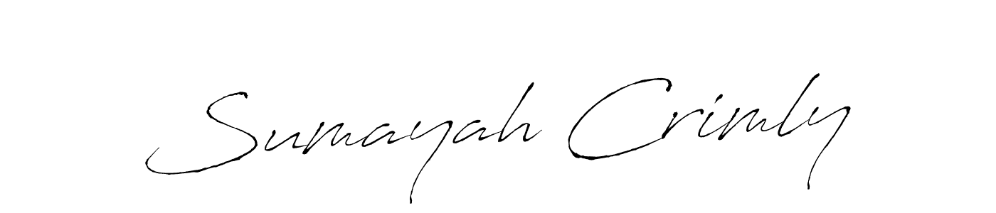 Make a beautiful signature design for name Sumayah Crimly. Use this online signature maker to create a handwritten signature for free. Sumayah Crimly signature style 6 images and pictures png