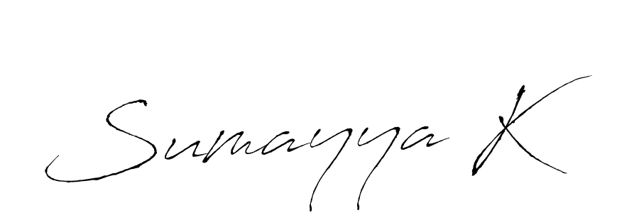 Create a beautiful signature design for name Sumayya K. With this signature (Antro_Vectra) fonts, you can make a handwritten signature for free. Sumayya K signature style 6 images and pictures png