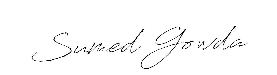 Antro_Vectra is a professional signature style that is perfect for those who want to add a touch of class to their signature. It is also a great choice for those who want to make their signature more unique. Get Sumed Gowda name to fancy signature for free. Sumed Gowda signature style 6 images and pictures png