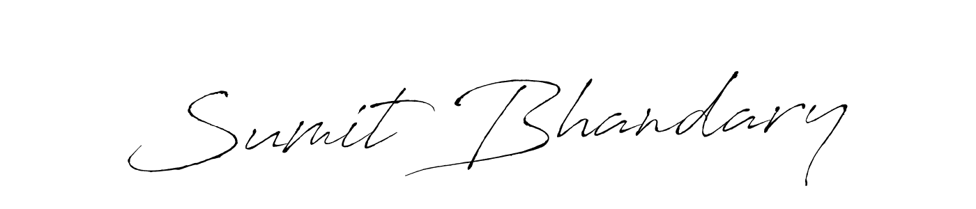 Sumit Bhandary stylish signature style. Best Handwritten Sign (Antro_Vectra) for my name. Handwritten Signature Collection Ideas for my name Sumit Bhandary. Sumit Bhandary signature style 6 images and pictures png