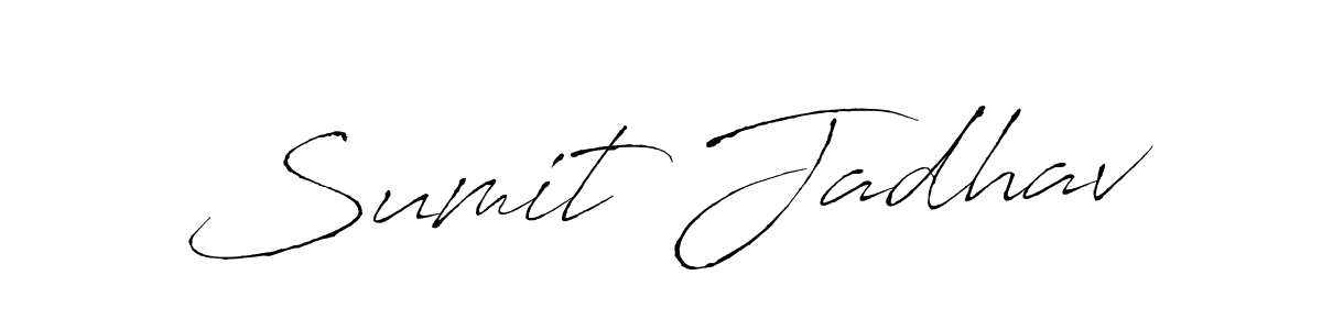 How to make Sumit Jadhav name signature. Use Antro_Vectra style for creating short signs online. This is the latest handwritten sign. Sumit Jadhav signature style 6 images and pictures png