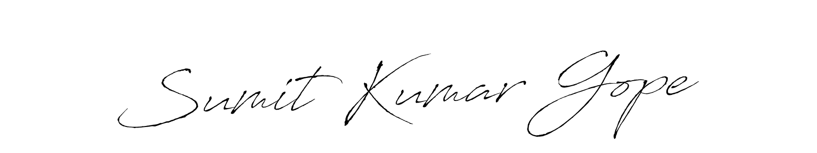 Create a beautiful signature design for name Sumit Kumar Gope. With this signature (Antro_Vectra) fonts, you can make a handwritten signature for free. Sumit Kumar Gope signature style 6 images and pictures png