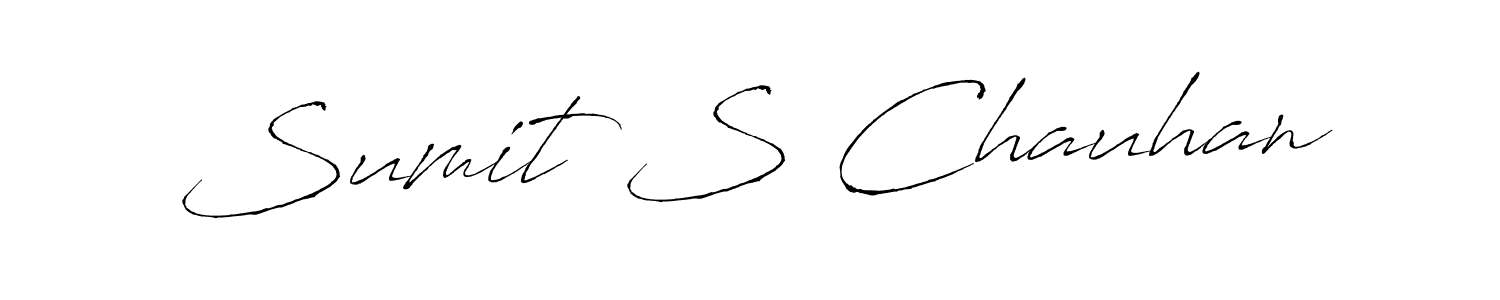 How to make Sumit S Chauhan name signature. Use Antro_Vectra style for creating short signs online. This is the latest handwritten sign. Sumit S Chauhan signature style 6 images and pictures png