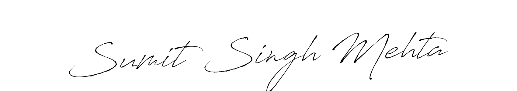 How to make Sumit Singh Mehta name signature. Use Antro_Vectra style for creating short signs online. This is the latest handwritten sign. Sumit Singh Mehta signature style 6 images and pictures png