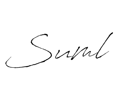 Use a signature maker to create a handwritten signature online. With this signature software, you can design (Antro_Vectra) your own signature for name Suml. Suml signature style 6 images and pictures png