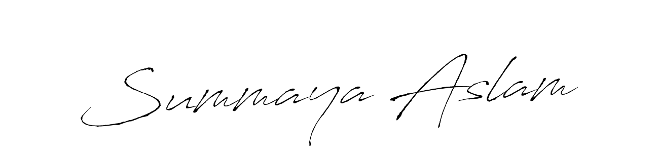 Use a signature maker to create a handwritten signature online. With this signature software, you can design (Antro_Vectra) your own signature for name Summaya Aslam. Summaya Aslam signature style 6 images and pictures png