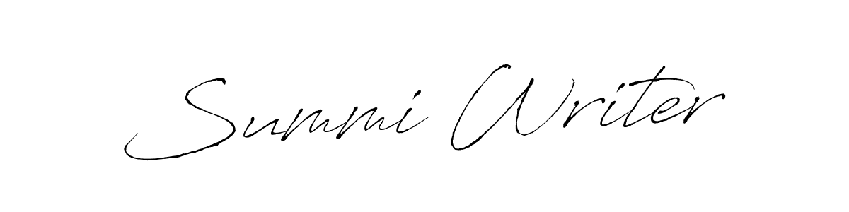 Create a beautiful signature design for name Summi Writer. With this signature (Antro_Vectra) fonts, you can make a handwritten signature for free. Summi Writer signature style 6 images and pictures png