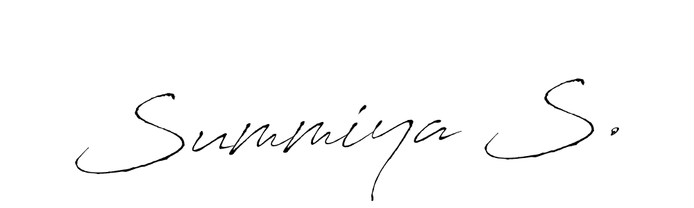 Use a signature maker to create a handwritten signature online. With this signature software, you can design (Antro_Vectra) your own signature for name Summiya S.. Summiya S. signature style 6 images and pictures png