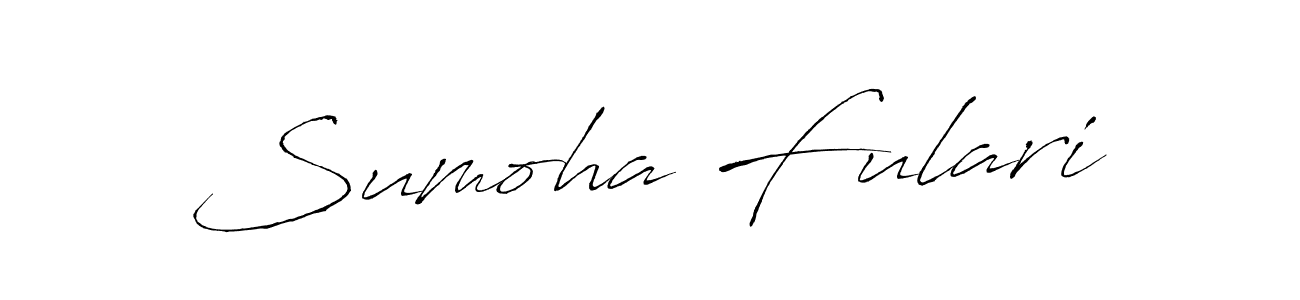 How to make Sumoha Fulari name signature. Use Antro_Vectra style for creating short signs online. This is the latest handwritten sign. Sumoha Fulari signature style 6 images and pictures png