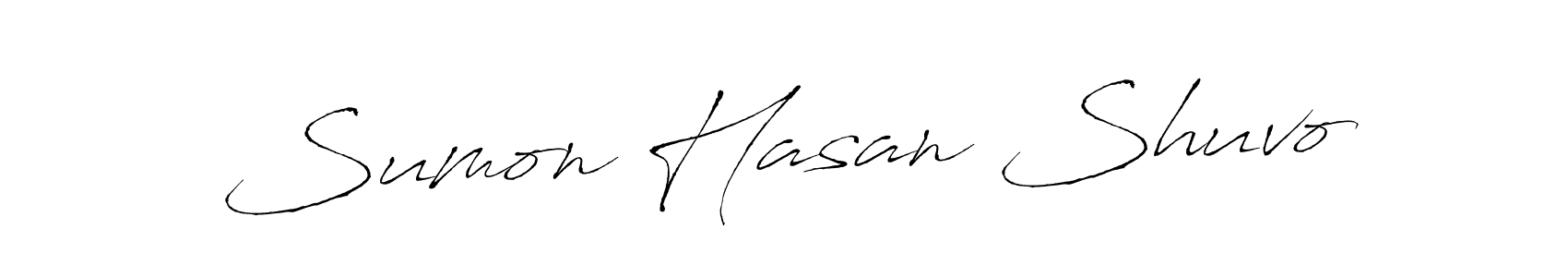 You should practise on your own different ways (Antro_Vectra) to write your name (Sumon Hasan Shuvo) in signature. don't let someone else do it for you. Sumon Hasan Shuvo signature style 6 images and pictures png